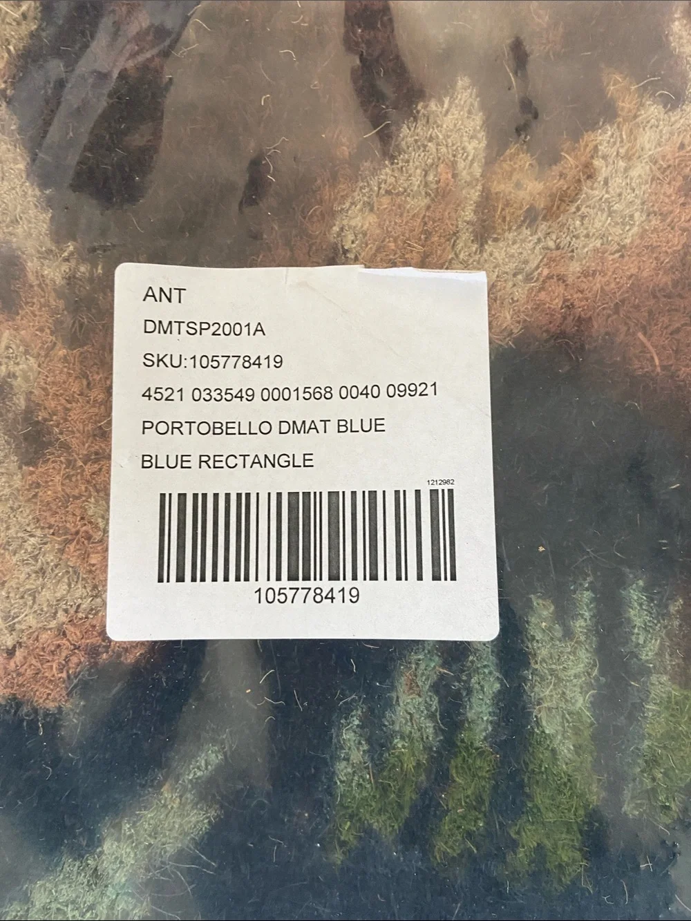 Anthropologie Dog Coir Doormat Blue Portobello Entry Rug 20x30 NWT Cottagecore